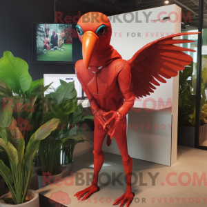 Rød Archaeopteryx maskot...