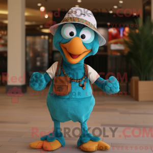 Turquoise Turkey mascot...
