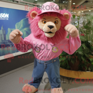 Pink Tamer Lion mascot...