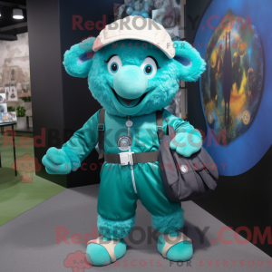 Teal Ram mascot costume...