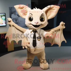 Beige Bat mascot costume...