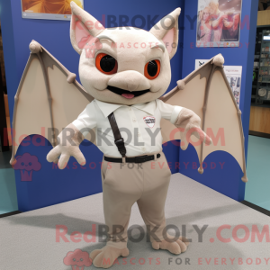 Beige Bat mascot costume...