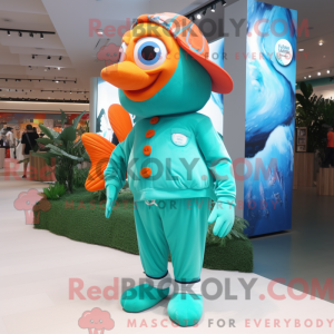 Turquoise Clown Fish mascot...