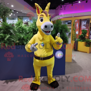 Gul æsel maskot kostume...