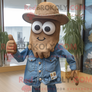 Brun blæksprutte maskot...