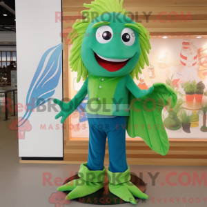 Grøn Betta Fish maskot...