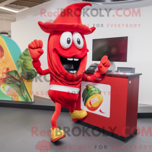 Red Fajitas mascot costume...