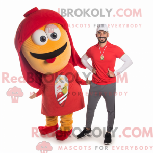 Red Fajitas mascot costume...