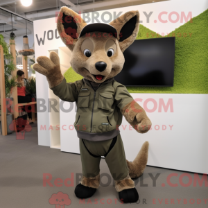 Olive Dingo mascot costume...