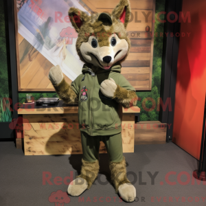 Olive Dingo mascot costume...