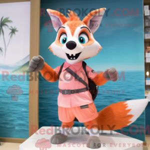 Peach Fox maskotdraktfigur...