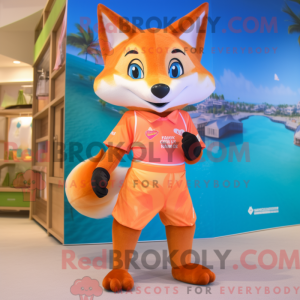 Peach Fox maskot kostume...