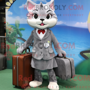 Grå kat maskot kostume...