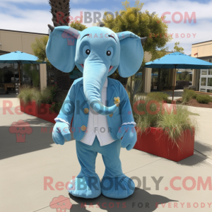 Sky Blue Elephant mascot...