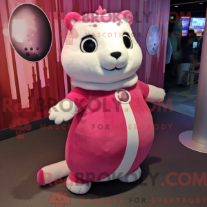 Pink Ermine mascot costume...