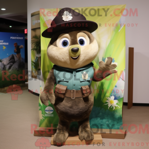 Olive Police Officer mascot...