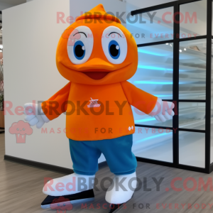 oransje par skøyter maskot...