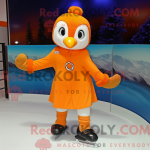 Orange par skøjter maskot...