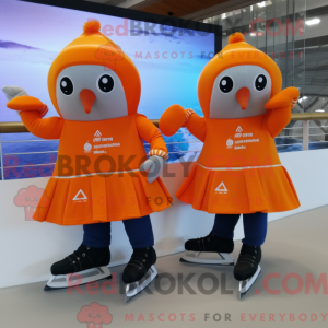 Orange par skøjter maskot...
