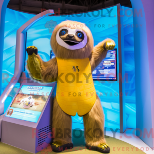 Gold Sloth mascot costume...