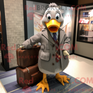 Gray Duck maskot kostume...