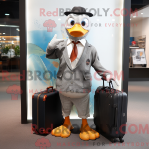Gray Duck maskot kostume...