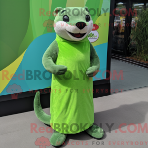 Lime Green Otter maskot...