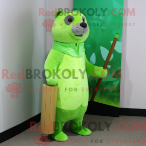 Lime Green Otter mascot...