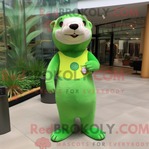 Lime Green Otter maskot...