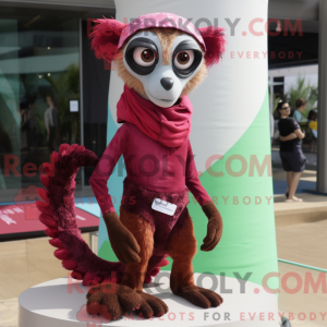 Maroon Lemur mascot costume...