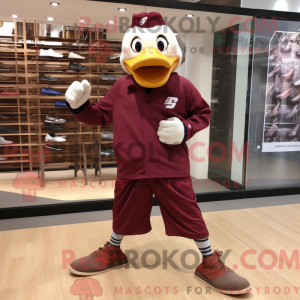 Maroon Geese maskot kostume...