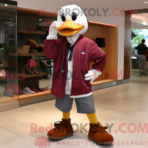 Maroon Geese mascot costume...