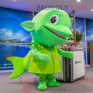 Lime Green Dolphin mascot...