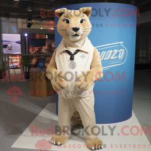 Tan Puma mascot costume...