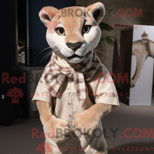 Tan Puma maskotdraktfigur...