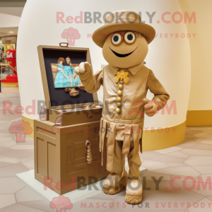Tan Treasure Chest mascot...