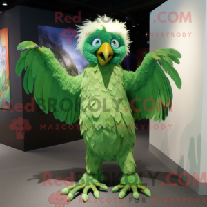 Green Harpy mascot costume...