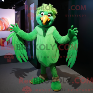 Grøn Harpy maskot kostume...