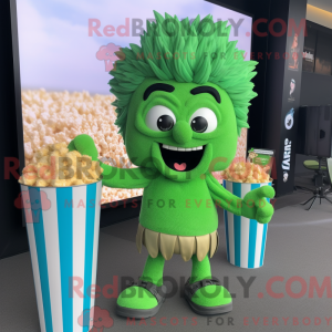Green Pop Corn mascot...