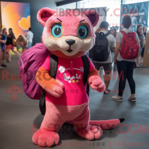 Personaggio mascotte rosa...