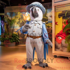 Silver Macaw mascot costume...