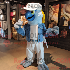 Silver Macaw mascot costume...