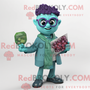 Teal Grape maskot kostume...