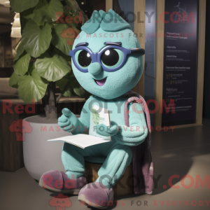 Teal Grape mascot costume...