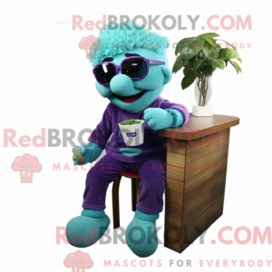 Teal Grape maskot kostume...