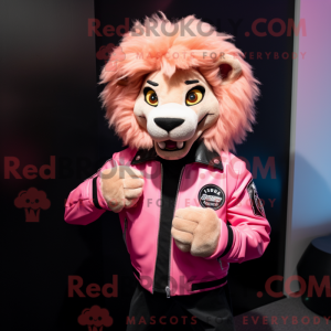 Pink Tamer Lion maskot...