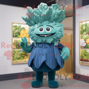 Teal Cabbage Maskottchen...