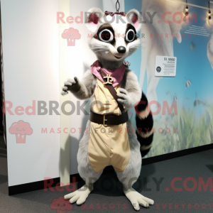 Cream Civet-maskot drakt...