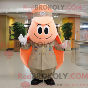 Peach Army Soldier mascot...