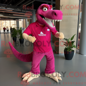 Magenta Allosaurus maskot...
